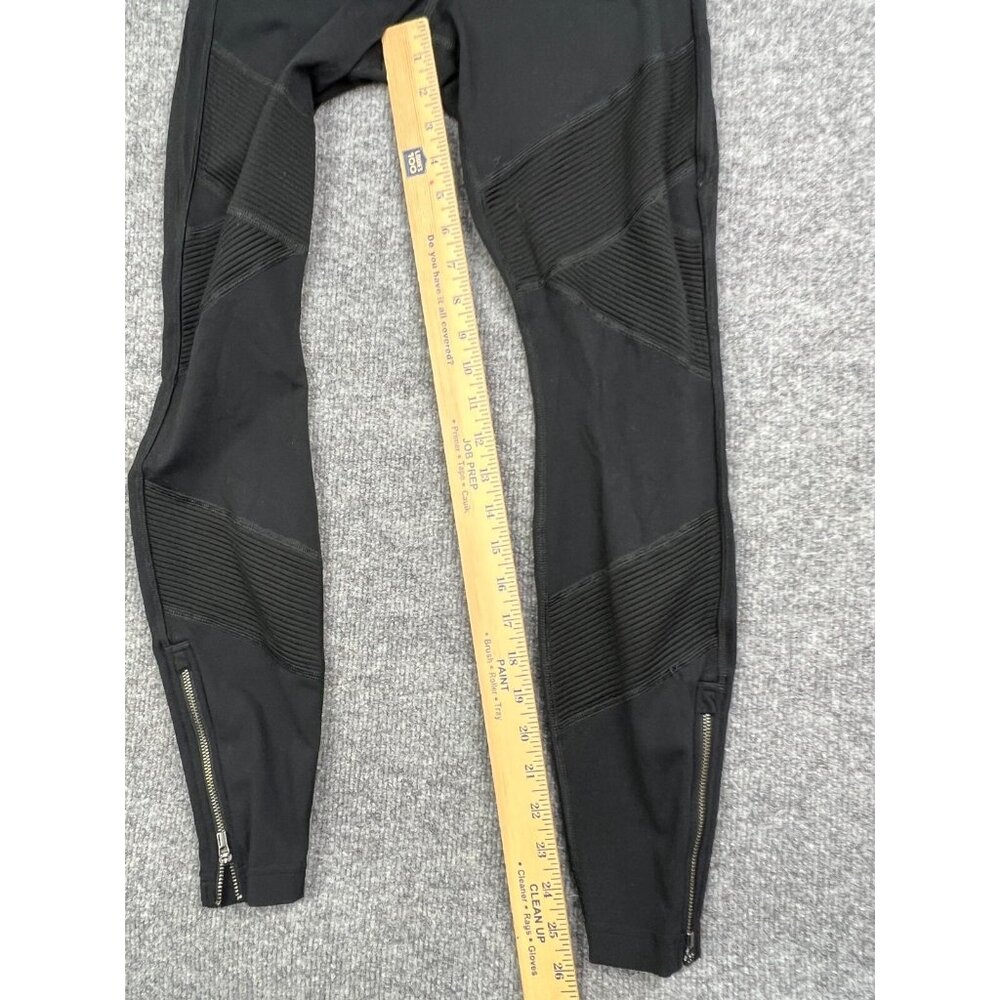 Athleta Sophia Street Tight Moto Leggings Women's XS Black Ankle Zip Mid Rise - Picture 5 of 7